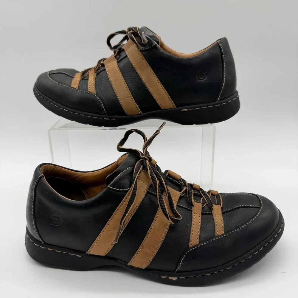 Born Black Brown Leather Comfort Oxford 10.5 Casual Normcore Y2K Minimalist